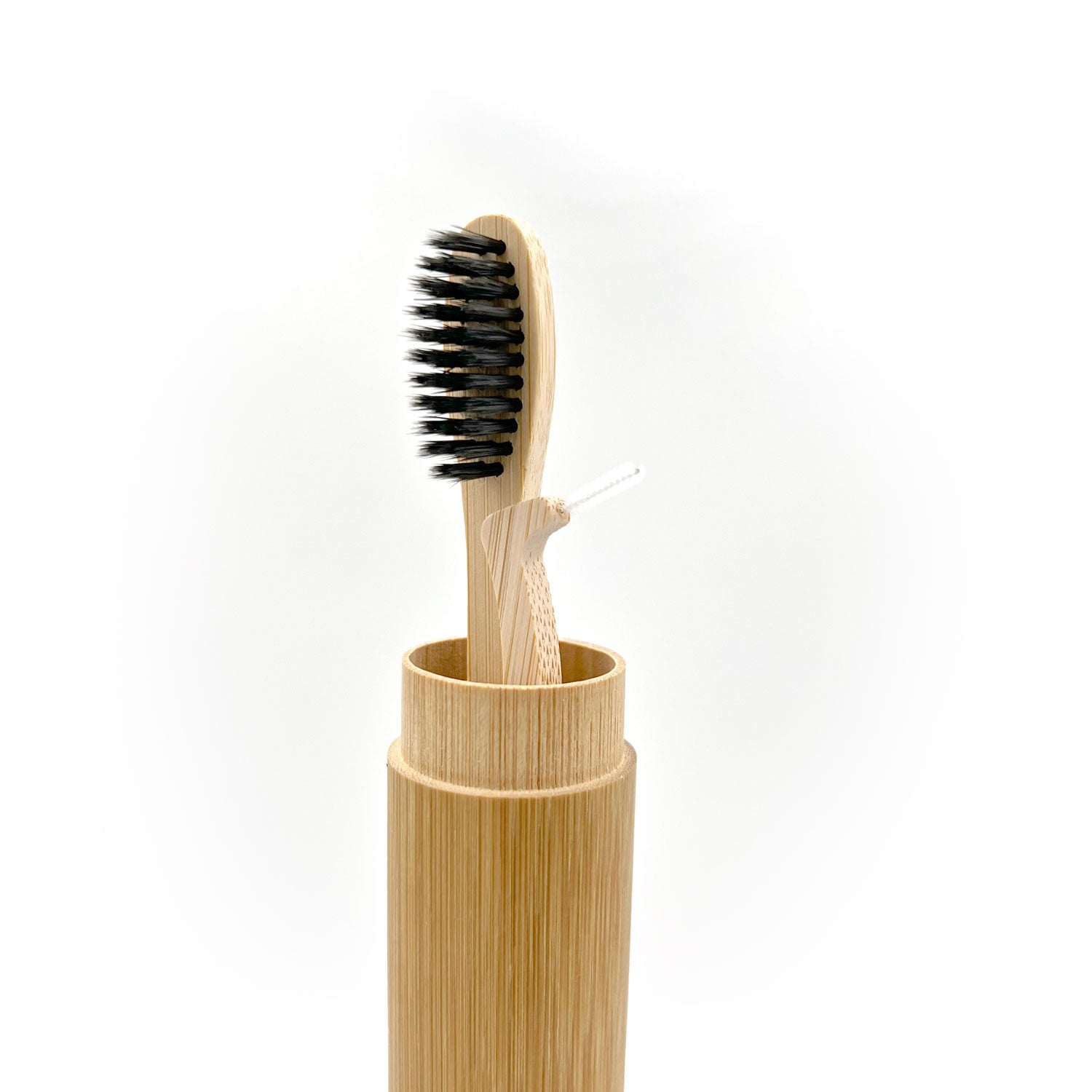 Natural Bamboo Toothbrush Travel Storage Tube
